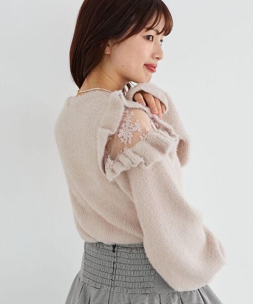 MAJESTIC LEGON(マジェスティックレゴン)の「Ladyフリルシャギーニット(ニット/セーター・レディース・ピンク/ライトグリーン/ライトグレー/アイボリー/ラベンダー・MEDIUM)」の22枚目の写真