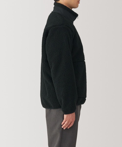 無印良品（ムジルシリョウヒン）の「紳士　ボアフリースジャケット（その他アウター・メンズ・ダークグリーン/サンドベージュ/ブラック/ベージュ・XL/L/M/S）」の6枚目の写真