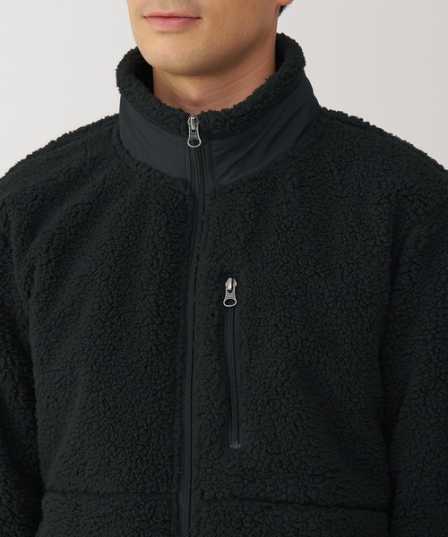 無印良品（ムジルシリョウヒン）の「紳士　ボアフリースジャケット（その他アウター・メンズ・ダークグリーン/サンドベージュ/ブラック/ベージュ・XL/L/M/S）」の8枚目の写真