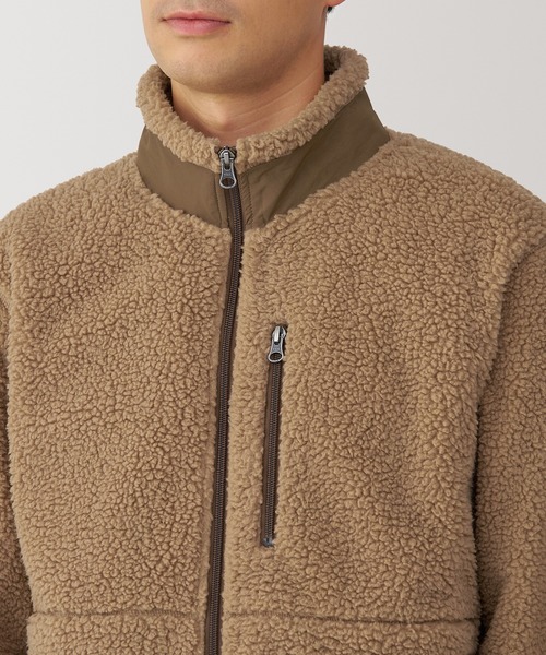 無印良品（ムジルシリョウヒン）の「紳士　ボアフリースジャケット（その他アウター・メンズ・ダークグリーン/サンドベージュ/ブラック/ベージュ・XL/L/M/S）」の16枚目の写真