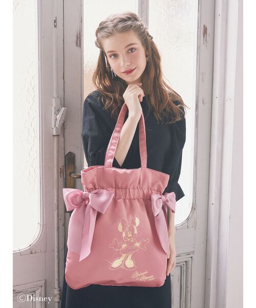 Maison de FLEUR（メゾンドフルール）の「Minnie　Mouse/ダブルリボントート（トートバッグ・レディース・ピンク・FREE）」の2枚目の写真