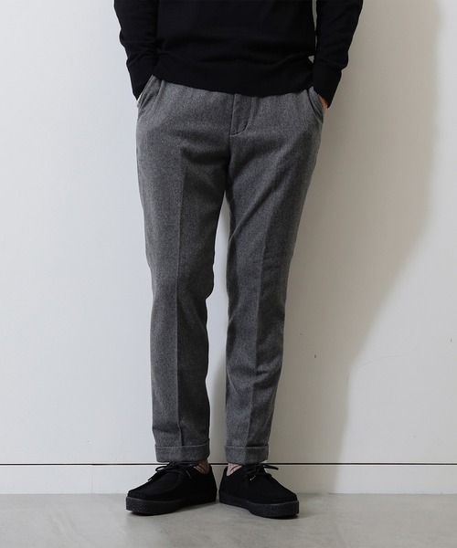 新品タグ付き BEAMS カシミヤ混 フランネルスラックス グレー L ビームス BEAMS スラックス グレー ウール フランネル カシミヤ 混紡 ビームス