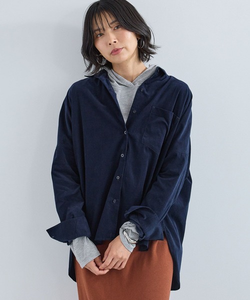 バンヤードストーム　シャツ　ネイビー　コーデュロイ BARNYARDSTORM（バンヤードストーム）の「BARNYARDSTORM