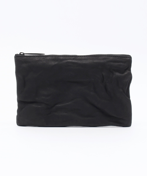 PATRICK STEPHAN(パトリックステファン)の「Leather-washed pochette S 'shine' ポーチ(ポーチ)」|ブラック×ブラック