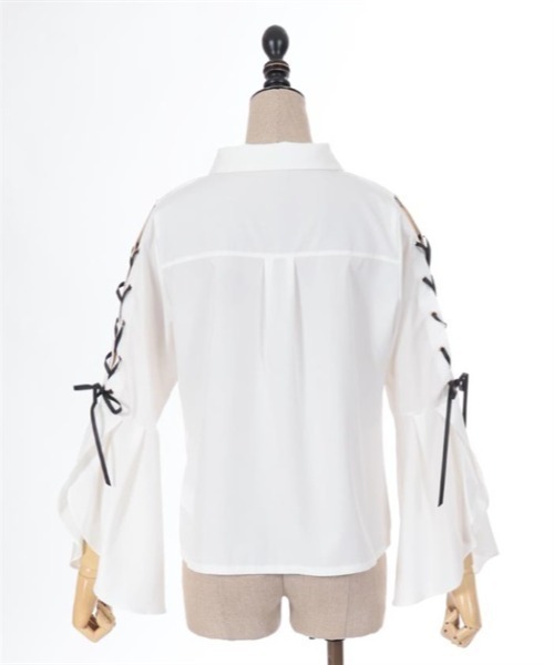 axes femme POETIQUE（アクシーズファムポエティック）の「クロスチャーム付長袖ブラウス（シャツ/ブラウス・レディース・ホワイト/ブラック/グレー・MEDIUM）」の17枚目の写真