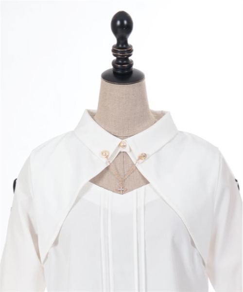 axes femme POETIQUE（アクシーズファムポエティック）の「クロスチャーム付長袖ブラウス（シャツ/ブラウス・レディース・ホワイト/ブラック/グレー・MEDIUM）」の18枚目の写真