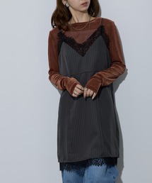 MAISON BREEZE | 【MAISON BREEZE】ピンストライプ レースキャミワンピース 32063A332 XNN(ワンピース)