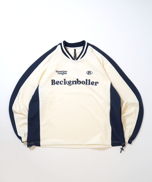 おしゃれスタ(オシャレスタ)の「pullover game shirt/プルオーバー ジャージ素材 ゲームシャツ オーバーサイズ メンズ レディース(スウェット・メンズ・ネイビー/オフホワイト/ワイン/ブラック・XL/L/M)」の5枚目の写真