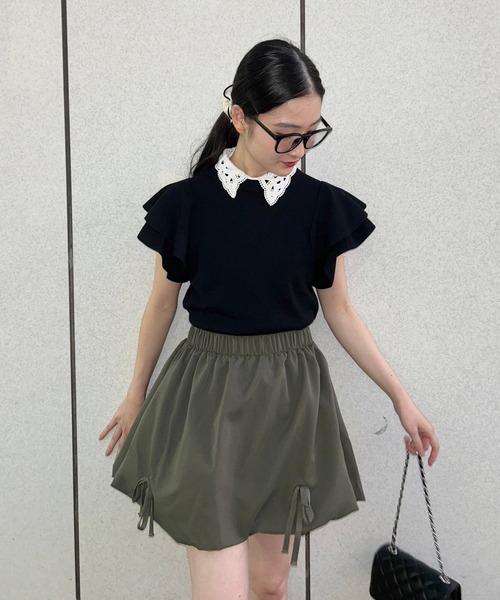 Narcissus(ナルシス)の「リボンバルーンミニスカート《動画あり》(スカート・レディース・カーキ/ブラック・FREE)」の19枚目の写真
