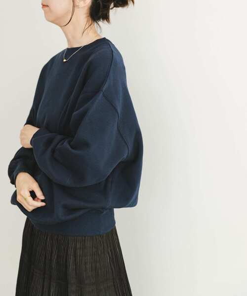 ITEMS URBANRESEARCH(アイテムズ アーバンリサーチ)の「裏起毛クルーネックスウェット(スウェット・レディース・オレンジ/ネイビー/ホワイト系その他・FREE)」の2枚目の写真