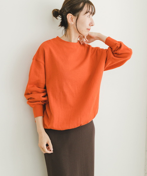 ITEMS URBANRESEARCH(アイテムズ アーバンリサーチ)の「裏起毛クルーネックスウェット(スウェット・レディース・オレンジ/ネイビー/ホワイト系その他・FREE)」の9枚目の写真