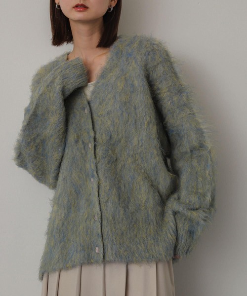 SENSE OF PLACE by URBAN RESEARCH（センスオブプレイスバイアーバンリサーチ）の「シャギールーズカーディガン（カーディガン/ボレロ・レディース・オレンジ/パープル/ブラウン/ライトブルー・ONE）」の3枚目の写真