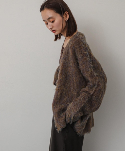 SENSE OF PLACE by URBAN RESEARCH（センスオブプレイスバイアーバンリサーチ）の「シャギールーズカーディガン（カーディガン/ボレロ・レディース・オレンジ/パープル/ブラウン/ライトブルー・ONE）」の6枚目の写真