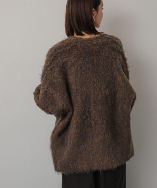 SENSE OF PLACE by URBAN RESEARCH（センスオブプレイスバイアーバンリサーチ）の「シャギールーズカーディガン（カーディガン/ボレロ・レディース・オレンジ/パープル/ブラウン/ライトブルー・ONE）」の7枚目の写真