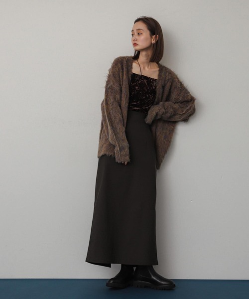 SENSE OF PLACE by URBAN RESEARCH（センスオブプレイスバイアーバンリサーチ）の「シャギールーズカーディガン（カーディガン/ボレロ・レディース・オレンジ/パープル/ブラウン/ライトブルー・ONE）」の9枚目の写真