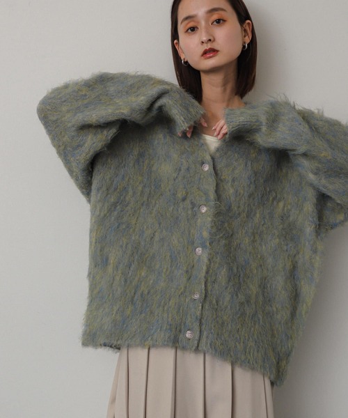 SENSE OF PLACE by URBAN RESEARCH（センスオブプレイスバイアーバンリサーチ）の「シャギールーズカーディガン（カーディガン/ボレロ・レディース・オレンジ/パープル/ブラウン/ライトブルー・ONE）」の13枚目の写真