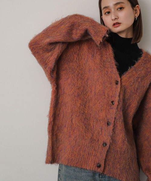 SENSE OF PLACE by URBAN RESEARCH（センスオブプレイスバイアーバンリサーチ）の「シャギールーズカーディガン（カーディガン/ボレロ・レディース・オレンジ/パープル/ブラウン/ライトブルー・ONE）」の19枚目の写真