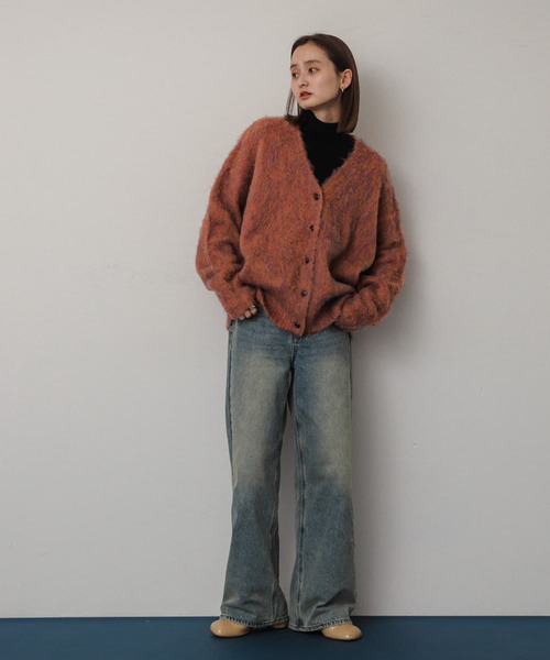 SENSE OF PLACE by URBAN RESEARCH（センスオブプレイスバイアーバンリサーチ）の「シャギールーズカーディガン（カーディガン/ボレロ・レディース・オレンジ/パープル/ブラウン/ライトブルー・ONE）」の21枚目の写真