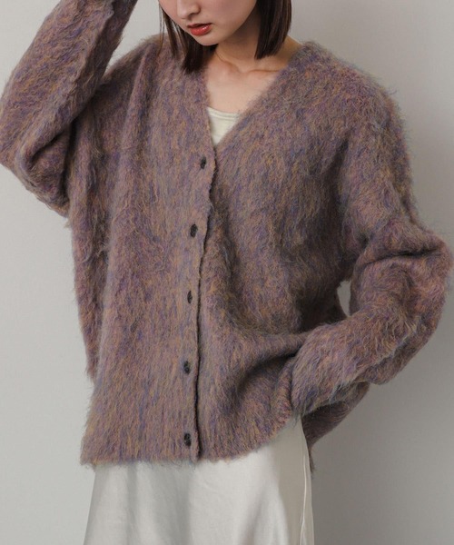 SENSE OF PLACE by URBAN RESEARCH（センスオブプレイスバイアーバンリサーチ）の「シャギールーズカーディガン（カーディガン/ボレロ・レディース・オレンジ/パープル/ブラウン/ライトブルー・ONE）」の22枚目の写真