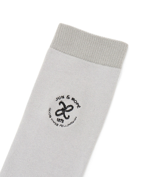 JUN&ROPE'（ジュンアンドロペ）の「Rサークル刺繍ニーハイソックス（ソックス/靴下・レディース・グレー/ネイビー/ブラック・FREE）」の4枚目の写真