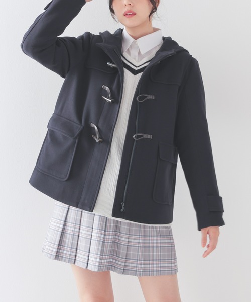 Honeys(ハニーズ)の「【抗菌防臭・静電気軽減】ダッフルコート(ダッフルコート・レディース・ネイビー/ダークベージュ/アイボリー/ブラック・M/L/LL/3L)」の4枚目の写真