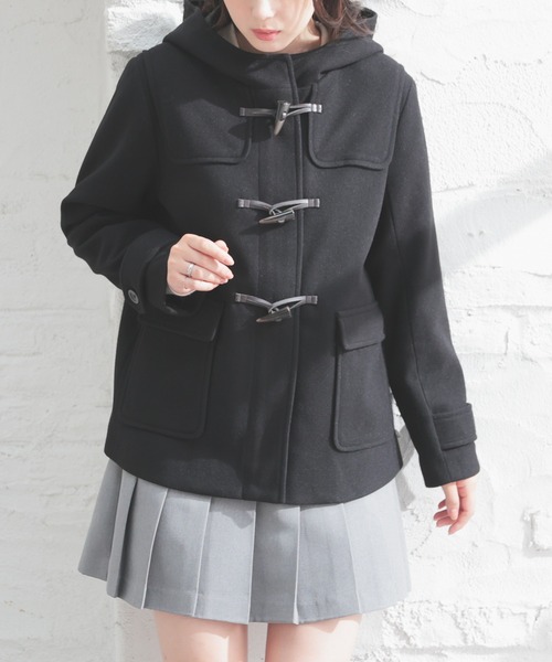 Honeys(ハニーズ)の「【抗菌防臭・静電気軽減】ダッフルコート(ダッフルコート・レディース・ネイビー/ダークベージュ/アイボリー/ブラック・M/L/LL/3L)」の2枚目の写真