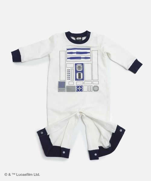 STAR WARS（スターウォーズ）の「STAR WARS / スター・ウォーズ キャラクター裏毛カバーオール（ロンパース・キッズ・ホワイト/ブラック・80ｃｍ/70cm）」の5枚目の写真