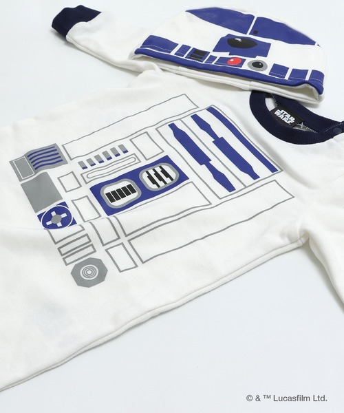 STAR WARS（スターウォーズ）の「STAR WARS / スター・ウォーズ キャラクター裏毛カバーオール（ロンパース・キッズ・ホワイト/ブラック・80ｃｍ/70cm）」の13枚目の写真