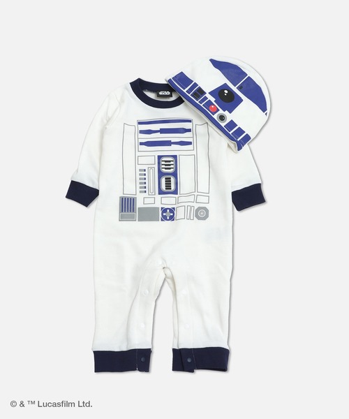 STAR WARS（スターウォーズ）の「STAR WARS / スター・ウォーズ キャラクター裏毛カバーオール（ロンパース・キッズ・ホワイト/ブラック・80ｃｍ/70cm）」の3枚目の写真