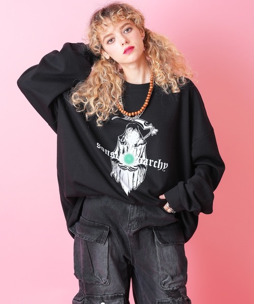 a.p.o.v.(エーピーオービー)の「a.p.o.v. デザインプリントオーバーサイズカットソー(Tシャツ/カットソー・メンズ・ブラック系2/ホワイト系3/ホワイト系1/ホワイト系2/ブラック系1/ブラック系3・ONESIZE)」の5枚目の写真