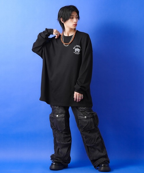 a.p.o.v.(エーピーオービー)の「a.p.o.v. デザインプリントオーバーサイズカットソー(Tシャツ/カットソー・メンズ・ブラック系2/ホワイト系3/ホワイト系1/ホワイト系2/ブラック系1/ブラック系3・ONESIZE)」の20枚目の写真