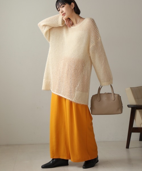 Bou Jeloud（ブージュルード）の「ネコヤーンラメシアーニット（ニット/セーター・レディース・ライトブルー/グレイッシュベージュ/イエロー・FREE）」の8枚目の写真