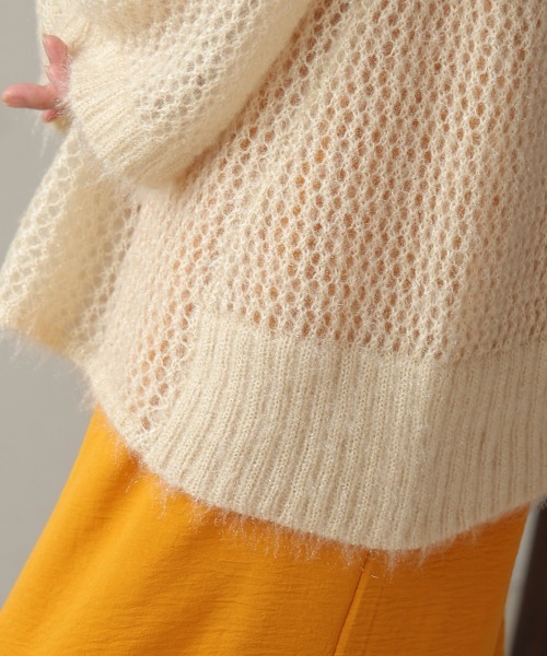 Bou Jeloud（ブージュルード）の「ネコヤーンラメシアーニット（ニット/セーター・レディース・ライトブルー/グレイッシュベージュ/イエロー・FREE）」の13枚目の写真