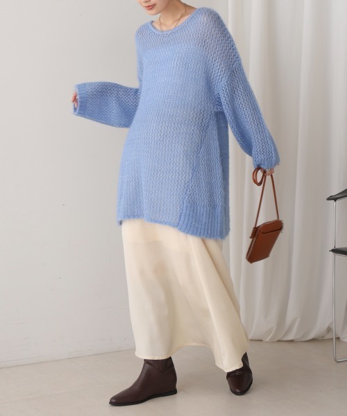 Bou Jeloud（ブージュルード）の「ネコヤーンラメシアーニット（ニット/セーター・レディース・ライトブルー/グレイッシュベージュ/イエロー・FREE）」の18枚目の写真