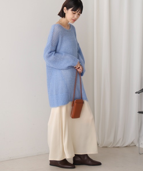 Bou Jeloud（ブージュルード）の「ネコヤーンラメシアーニット（ニット/セーター・レディース・ライトブルー/グレイッシュベージュ/イエロー・FREE）」の19枚目の写真