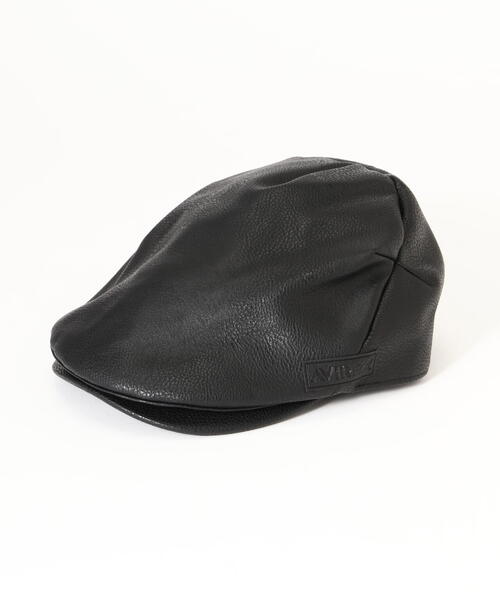 AVIREX（アヴィレックス）の「SYNTHETIC LEATHER HUNTING CAP / 合成皮革 ハンティングキャップ / AVIREX / アヴィレックス（ハンチング/ベレー帽・メンズ・ブラック/ブラウン・F）」の3枚目の写真