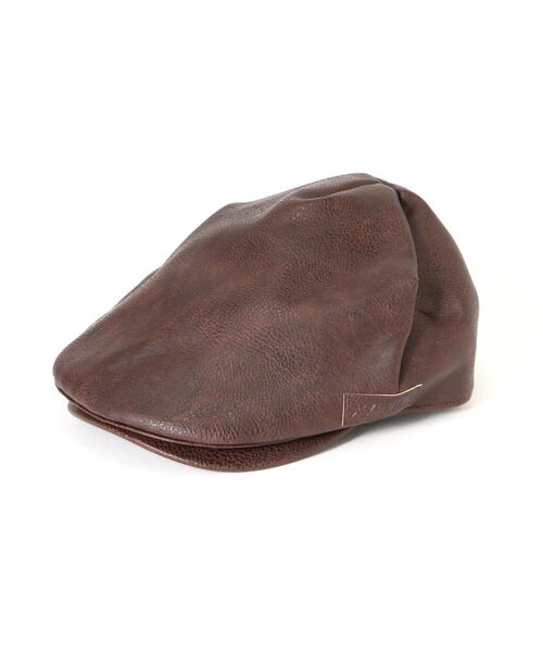 AVIREX（アヴィレックス）の「SYNTHETIC LEATHER HUNTING CAP / 合成皮革 ハンティングキャップ / AVIREX / アヴィレックス（ハンチング/ベレー帽・メンズ・ブラック/ブラウン・F）」の4枚目の写真
