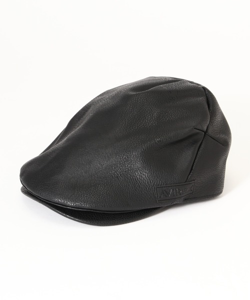 AVIREX（アヴィレックス）の「SYNTHETIC LEATHER HUNTING CAP / 合成皮革 ハンティングキャップ / AVIREX / アヴィレックス（ハンチング/ベレー帽・メンズ・ブラック/ブラウン・F）」の2枚目の写真
