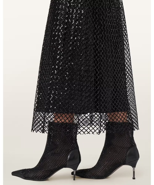 ALLSAINTS(オールセインツ)の「CHANTELLE SEQUIN MIDI SLIP DRESS | CHANTELLE スパンコール ミディ ドレス・ワンピース(ワンピース・レディース・ブラック・8/6/4/10)」の5枚目の写真