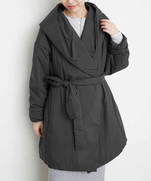 SLOBE IENA（スローブイエナ）の「フード中綿コート（その他アウター・レディース・カーキ/グレー・FREE）」の11枚目の写真