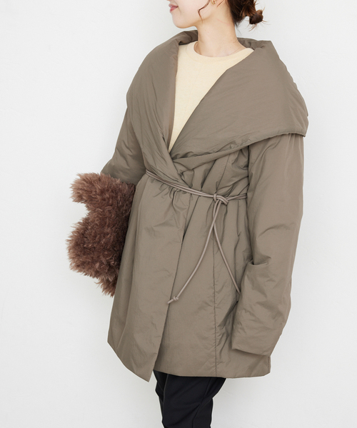 SLOBE IENA（スローブイエナ）の「フード中綿コート（その他アウター・レディース・カーキ/グレー・FREE）」の18枚目の写真