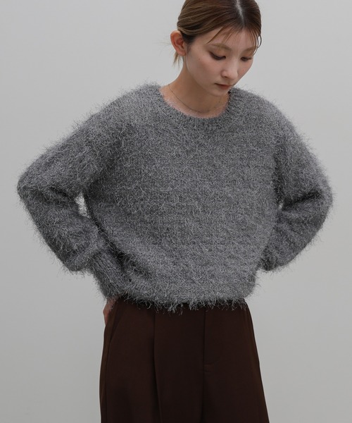 select MOCA(セレクトモカ)の「ダンスフェザークルーネックニット(ニット/セーター・レディース・オフホワイト/チャコールグレー/イエロー・FREE)」の20枚目の写真