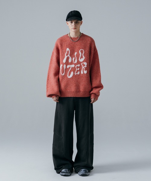 ajouter flow（アジューテフロー）の「【ajouter flow】double jacquard logo knit（ニット/セーター・メンズ・ピンク/ブラック/ネイビー・L/M）」の22枚目の写真