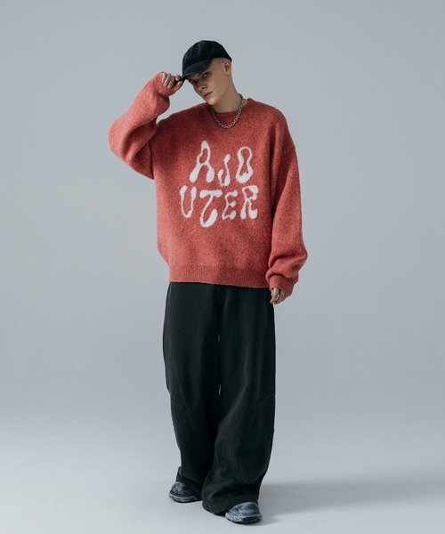 ajouter flow（アジューテフロー）の「【ajouter flow】double jacquard logo knit（ニット/セーター・メンズ・ピンク/ブラック/ネイビー・L/M）」の18枚目の写真