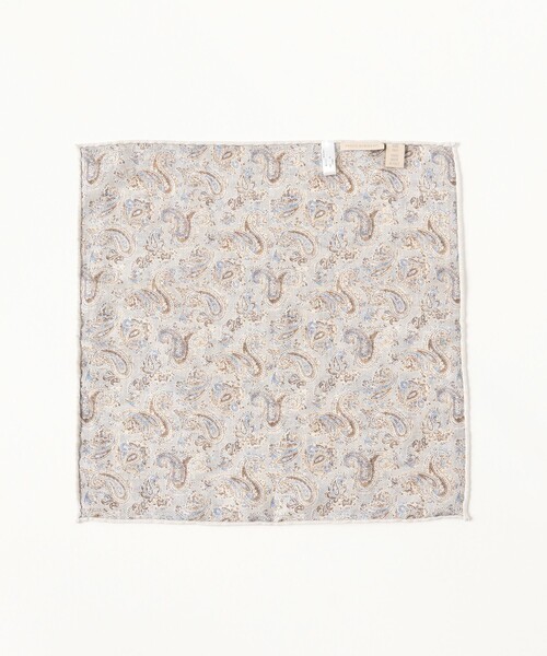 BEAMS F(ビームスエフ)の「PAOLO ALBIZZATI / リバーシブル フラワー柄×ペイズリー チーフ(ハンカチ/ハンドタオル・メンズ・ロイヤルブルー/オフホワイト・ONE SIZE)」の3枚目の写真