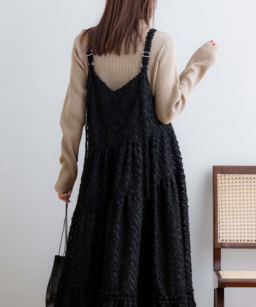 NOAHL（ノアル）の「【NOAHL】アシンメトリーティアードキャミワンピース（ワンピース・レディース・ブラウン/ブラック/アイボリー/ライトベージュ・XS/S/M/L）」の12枚目の写真