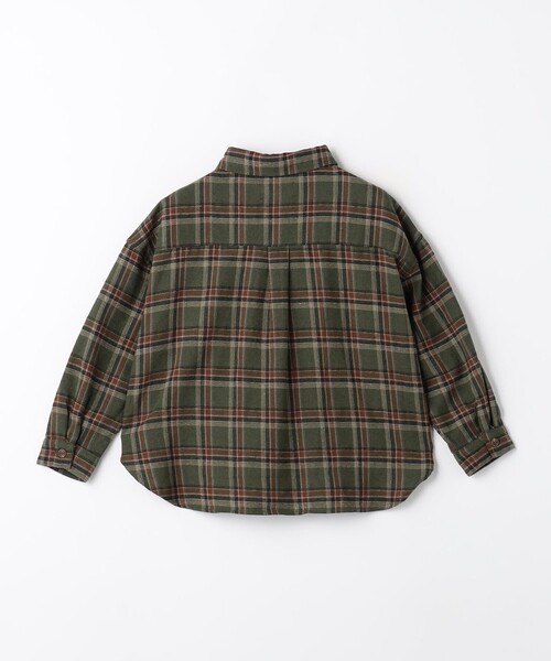 green label relaxing（グリーンレーベルリラクシング）の「【別注】＜Pluckys＞ネルシャツ / キッズ  100cm-130cm（シャツ/ブラウス・キッズ・ベージュ/オリーブ・110cm/100cm/120cm/130cm）」の3枚目の写真