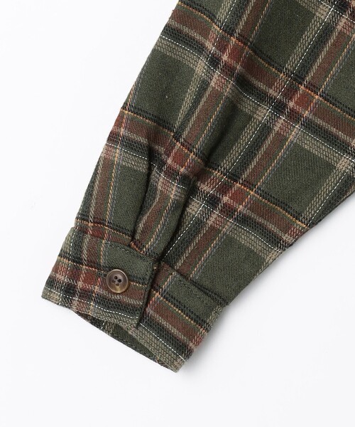 green label relaxing（グリーンレーベルリラクシング）の「【別注】＜Pluckys＞ネルシャツ / キッズ  100cm-130cm（シャツ/ブラウス・キッズ・ベージュ/オリーブ・110cm/100cm/120cm/130cm）」の5枚目の写真