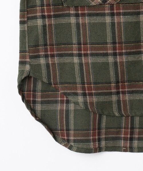 green label relaxing（グリーンレーベルリラクシング）の「【別注】＜Pluckys＞ネルシャツ / キッズ  100cm-130cm（シャツ/ブラウス・キッズ・ベージュ/オリーブ・110cm/100cm/120cm/130cm）」の6枚目の写真