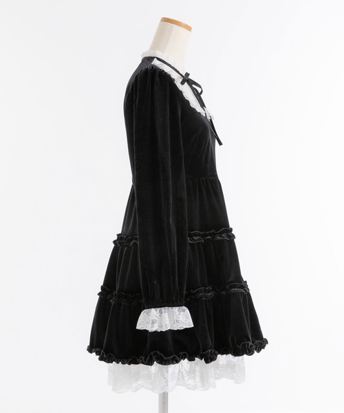 DearMyLoveRose(ディアマイラブローズ)の「ベロアヨークレースワンピース(ワンピース・レディース・ブラック/ボルドー/ブラック系その他/ダークブルー/ベビーピンク・MEDIUM/LARGE/LL/3L)」の14枚目の写真